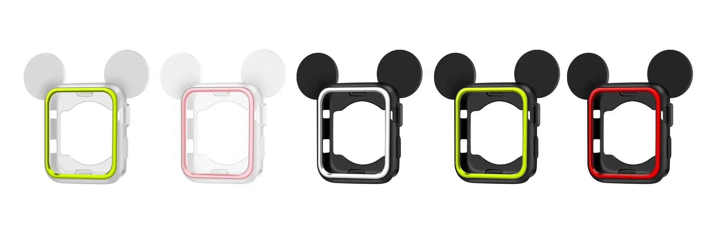 5 видов цветов крышка мягкий резиновый чехол для Apple Watch, версии силиконовая Обложка Микки Nike+ ремешок для наручных часов iwatch серии 3/2/1 38 мм 42 мм