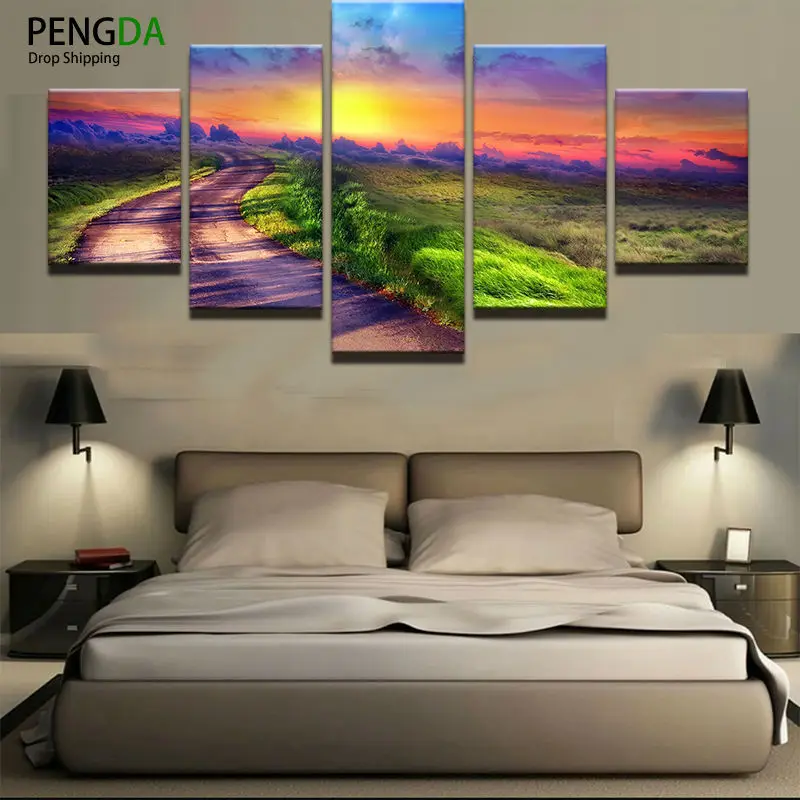 Printed Modular Picture Large Canvas Painting For Bedroom ...