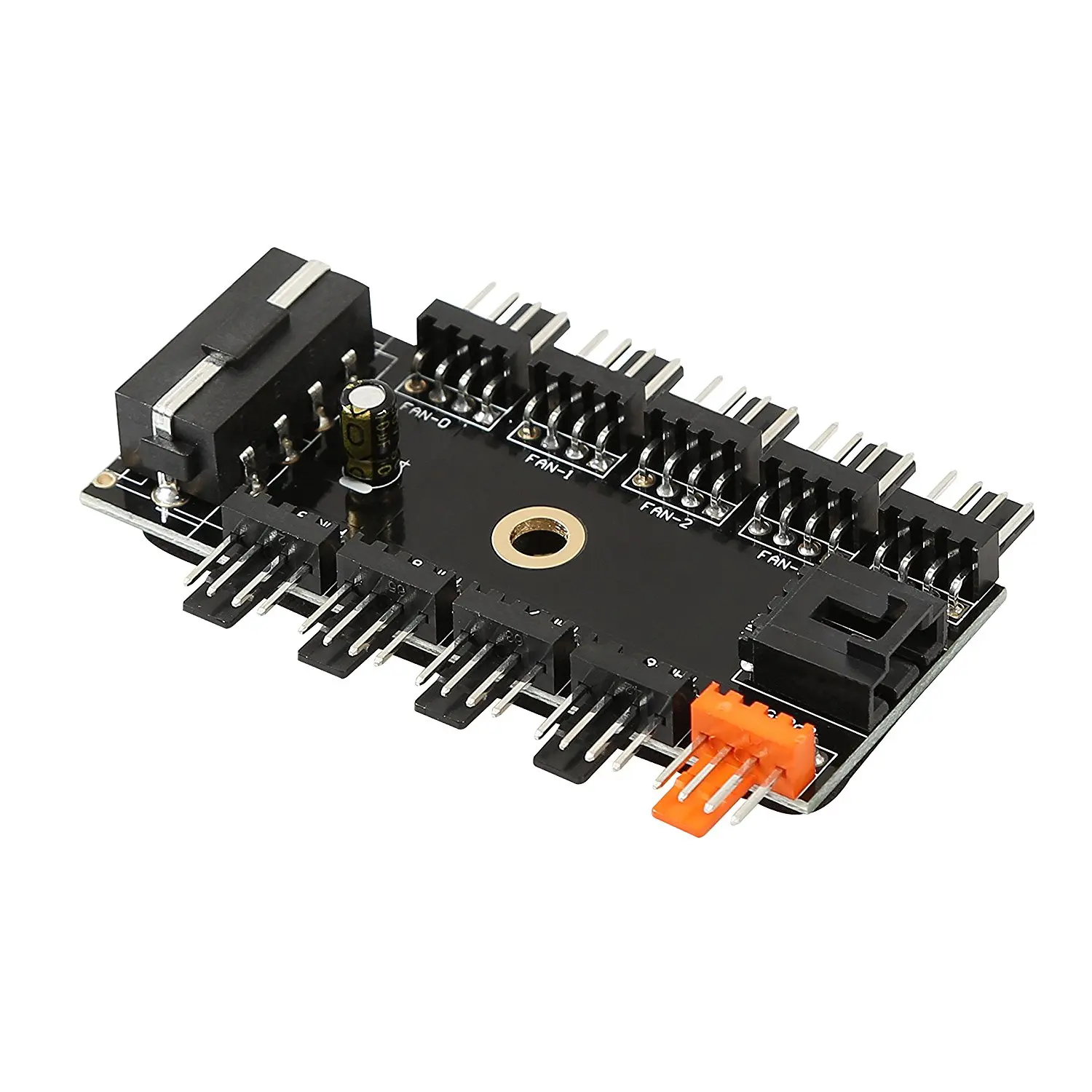 Chassis Fan Hub CPU Cooling HUB 10 Port 12V 4 Pin Fan PWM Fan Hub SATA Molex Controller Power Supply Speed Adapter Mining