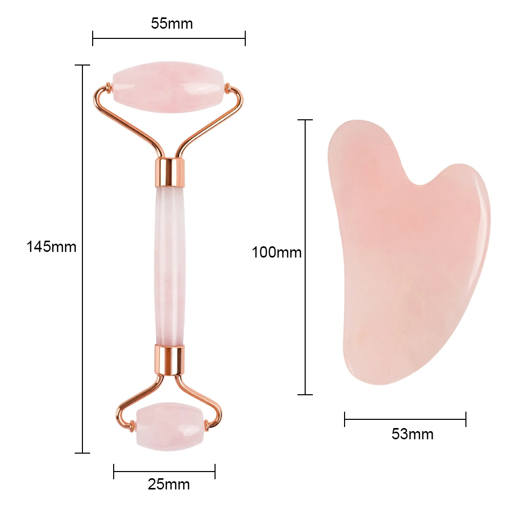 Розовый кварц, нефрит, роликовый массажер для лица, лифтинг, тонкий массаж, натуральный камень, кристалл, для похудения, формирователь, красота, уход за здоровьем, инструменты для морщин