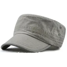 Регулируемый размер винтажная шляпа для папы Повседневная модная одноцветная плоская кепка Летняя мужская хлопковая материал армейские кепки