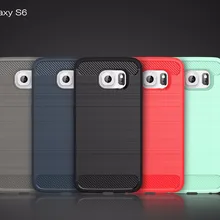 50 шт./партия, чехлы для телефонов для Samsung Galaxy S6, защитный чехол для Galaxy s6 из углеродного волокна из ТПУ, 5,1 дюйма