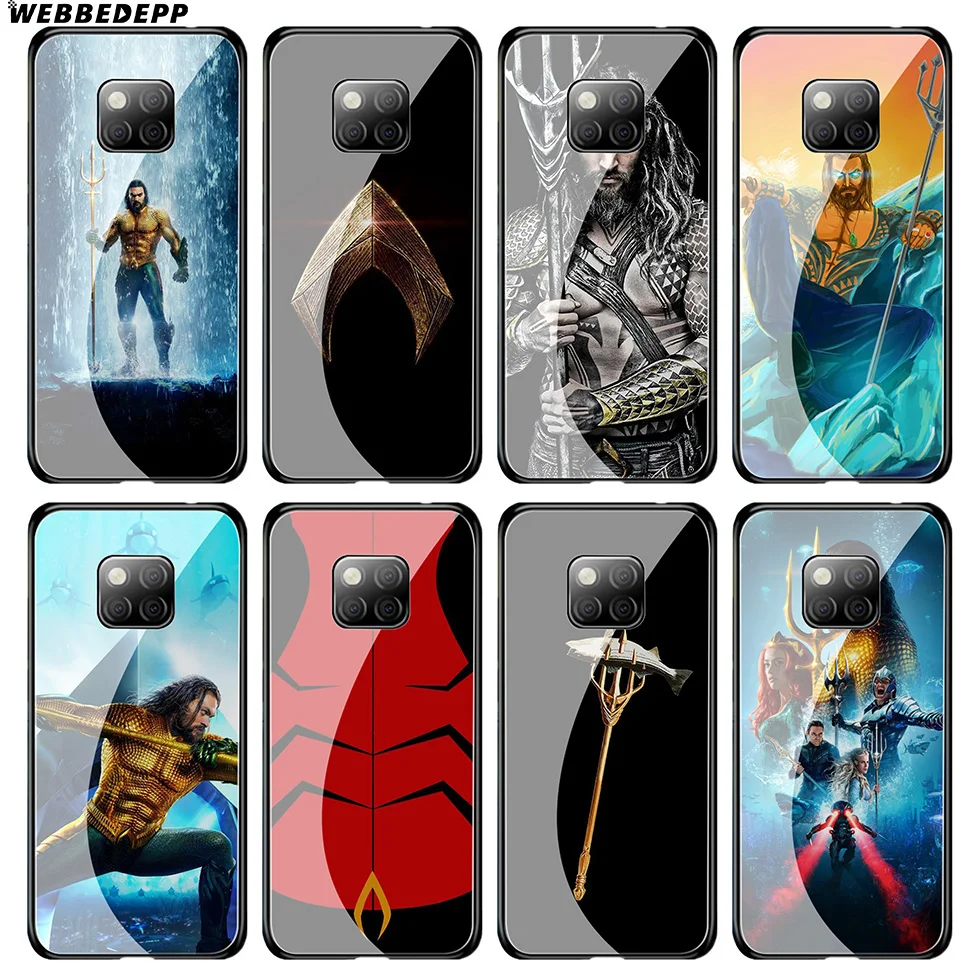Чехол из закаленного стекла WEBBEDEPP Aquaman Cool Movie для Huawei Mate 20 P20 P10 P Smart 2019 2018 &amp Honor 10 9 8X