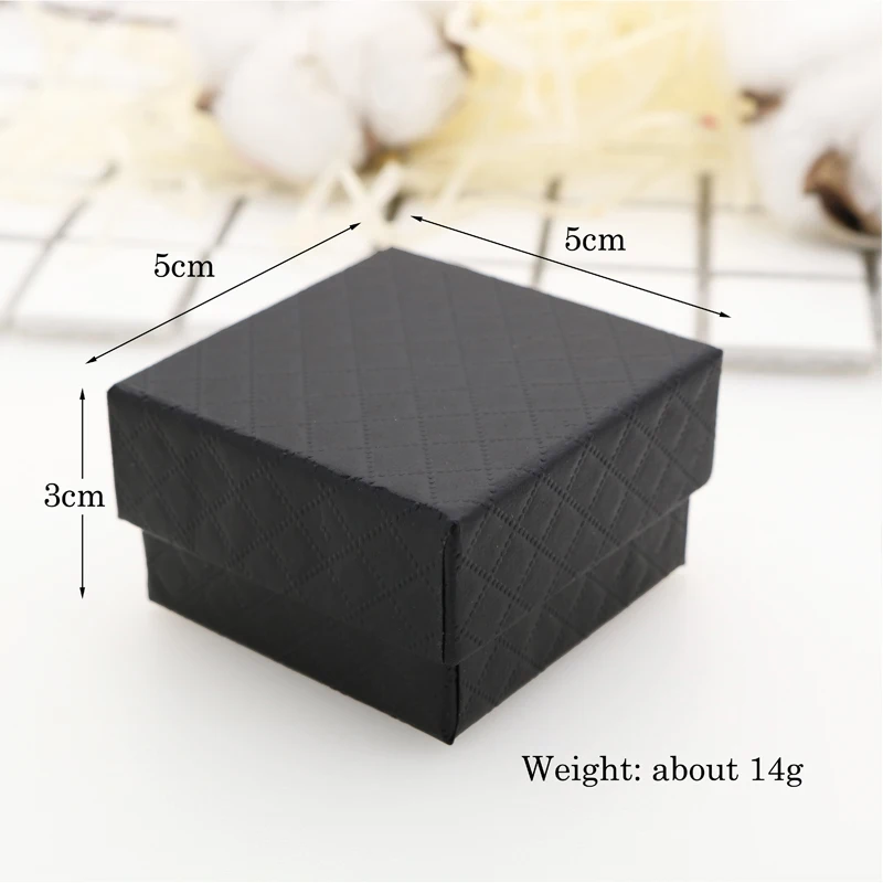 Винтажный дизайн 5x5 см алмазный узор кольцо коробка подарок Cajas Para Joyas черный