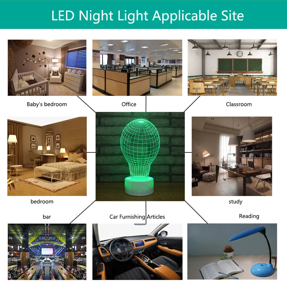 Новинка 7 цветов Изменение светодио дный LED бейсбольная перчатка ночные огни Usb мальчик подарки настольная лампа Детские прикроватные