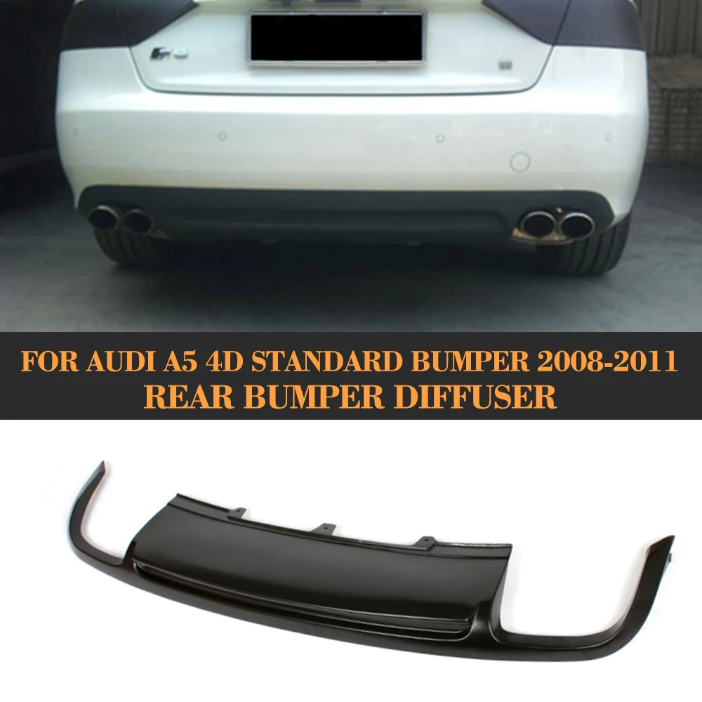 PU матовый черный диффузор губа на задний бампер для Audi A5 Standard 2008 2011 купе Sportback 4D не