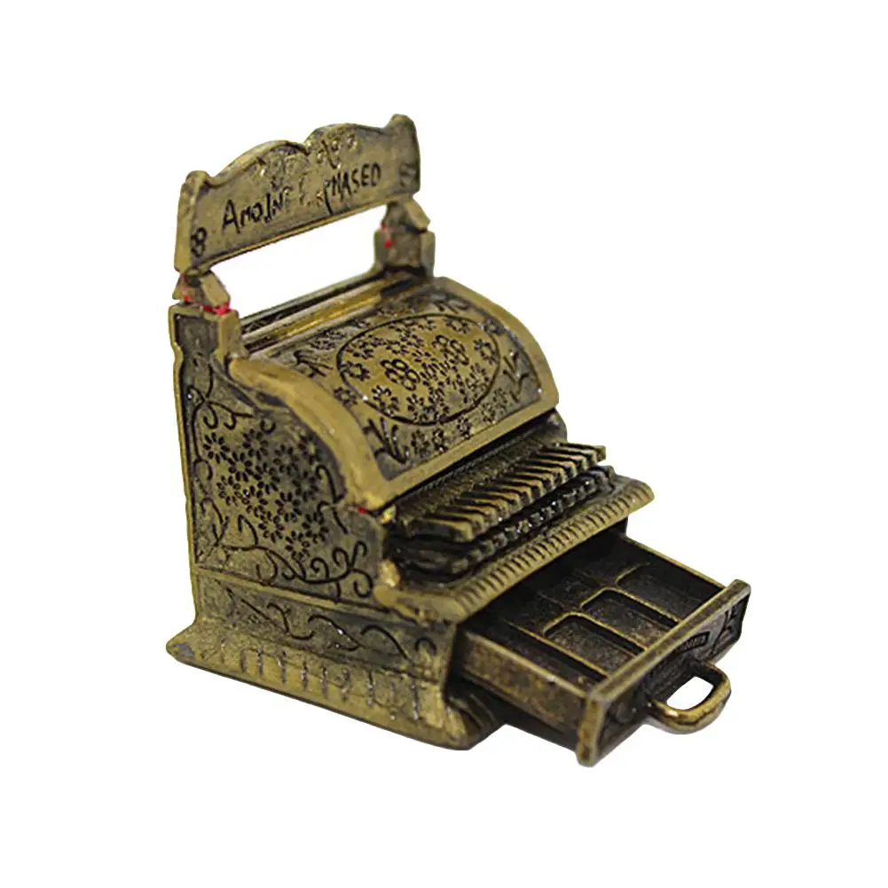

Fashion Vintage Miniature Carving Cash Register Open Draw Collection for 1/12 Dollhouse