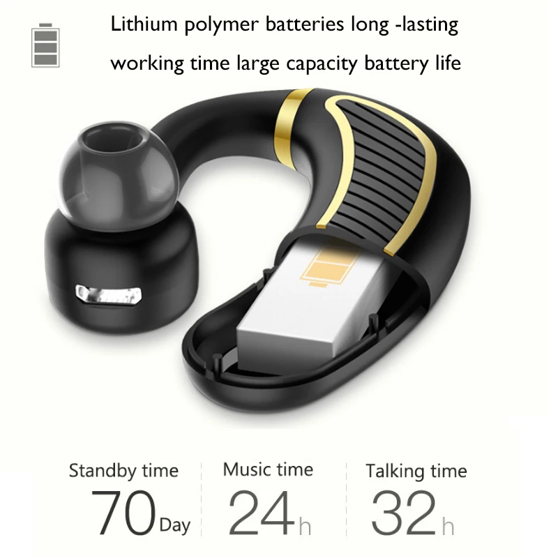 JINSERTA Business Bluetooth Earphones Wireless Headphones With Mic 24 Hours Work Time Bluetooth Headset for iphone Xiaomi Driver