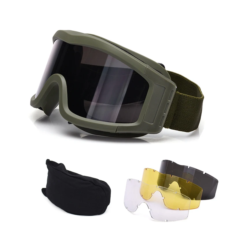 

Tactical Goggles Military Airsoft Shooting Glasses 3 Lens Motorcycle Windproof Goggle War game Eyes Protection Glasses