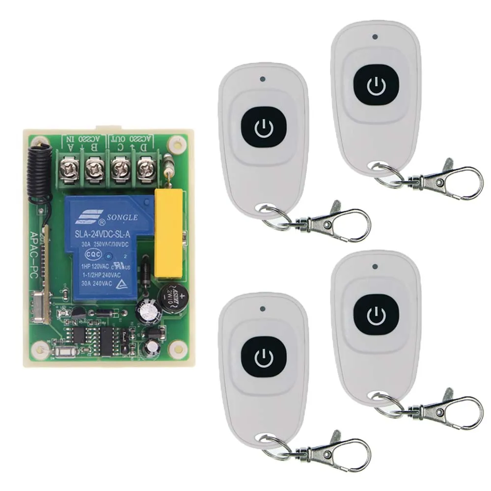 

Smart Home AC 220V 30A 315/433 MHz 1CH 1 CH Wireless Relay RF Remote Control Switch Receiver Transmitter