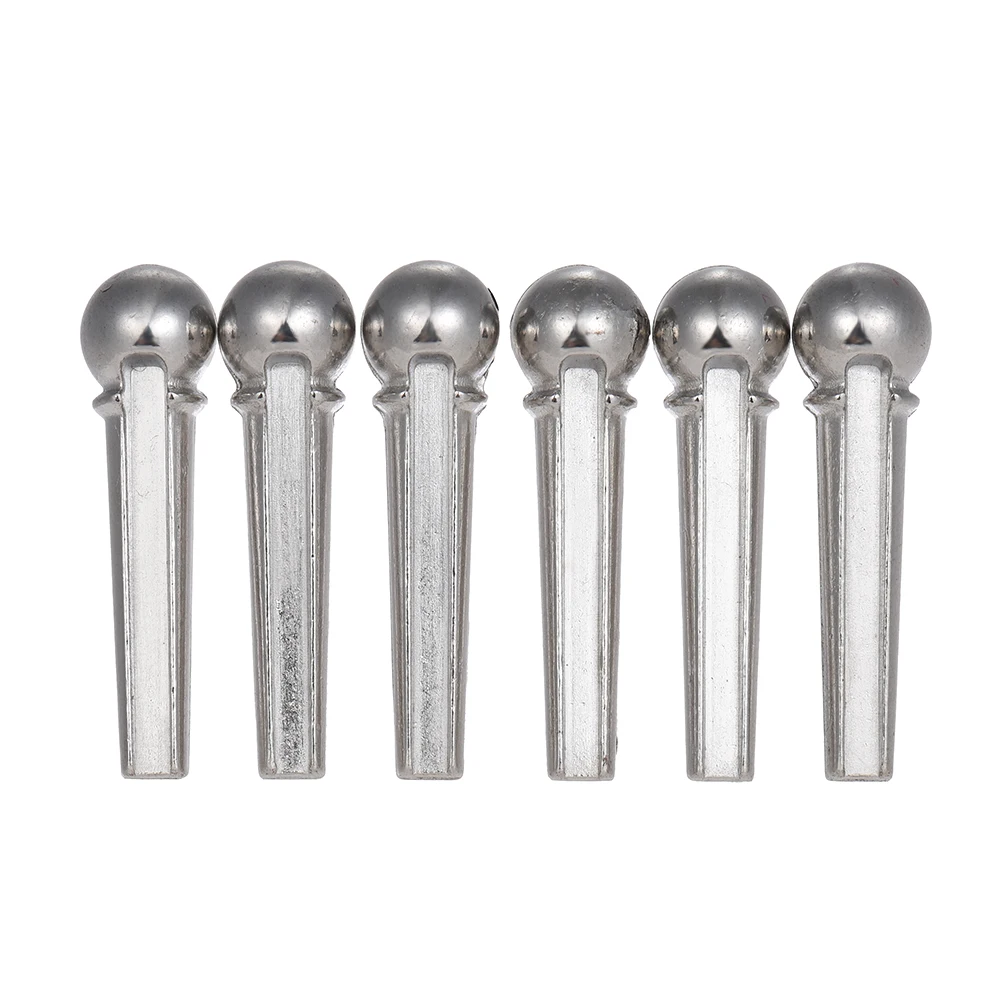 6pcs Acoustic Folk Guitar Brigde String End Pins Pegs Zinc Alloy Guitar