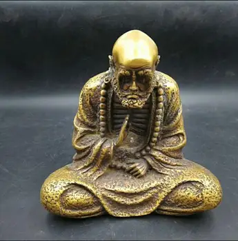 

china hand carved Dharma Tibet Buddhism copper Buddha Statue