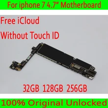 32 ГБ/128 ГБ/256 ГБ для iphone 7 4,7 дюйма материнская плата без сенсорного ID, оригинальная разблокированная для iphone 7 материнская плата с полными чипами
