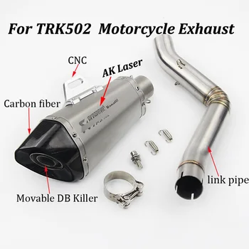 

Full System Exhaust Escape Modified Carbon fiber Muffler With Front Link Pipe Slip on For Benelli TRK 502