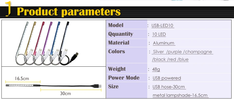 Металлический материал USB светодиодный светильник 10 светодиодный s Гибкие Огни различные цвета для ноутбука ПК компьютера для банка питания