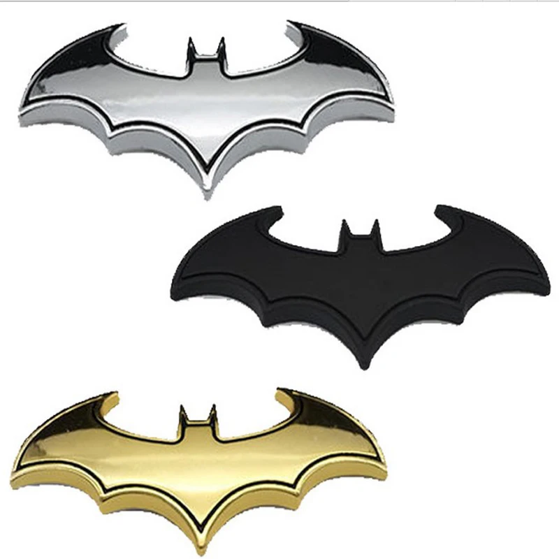 1Pc x Cool 3D Metal Bat Logo Car Sticker Metal Batman Badge Emblem Tail Decal