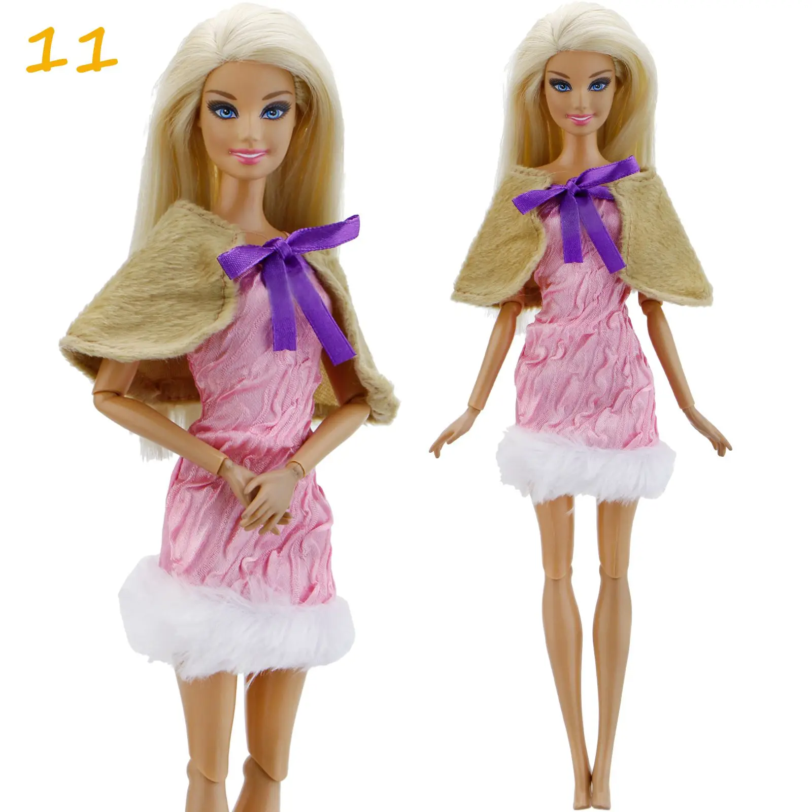 1x платье для девочек повседневная одежда юбка брюки для девочек жилет джинсы пальто кукольный домик интимные аксессуары наряд Одежда куклы Барби - Цвет: 11