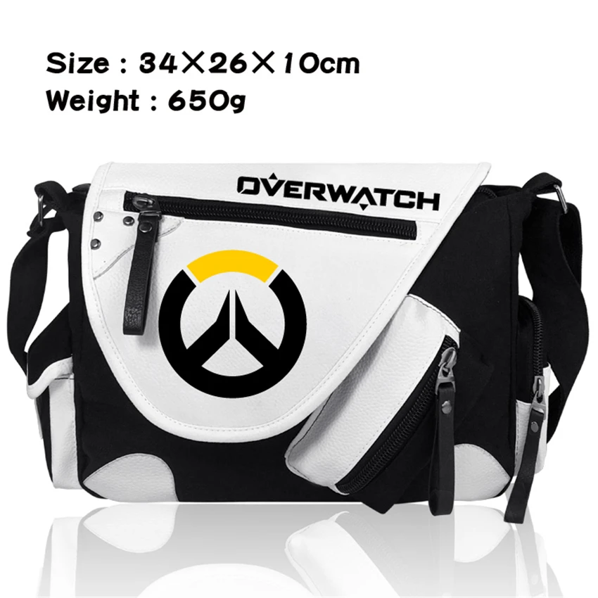 

Game Overwatch OW Logo canvas shoulder bag Fashion Men zip Messenger Bag schoolbag Crossbody Handbag concise Leisure Bag