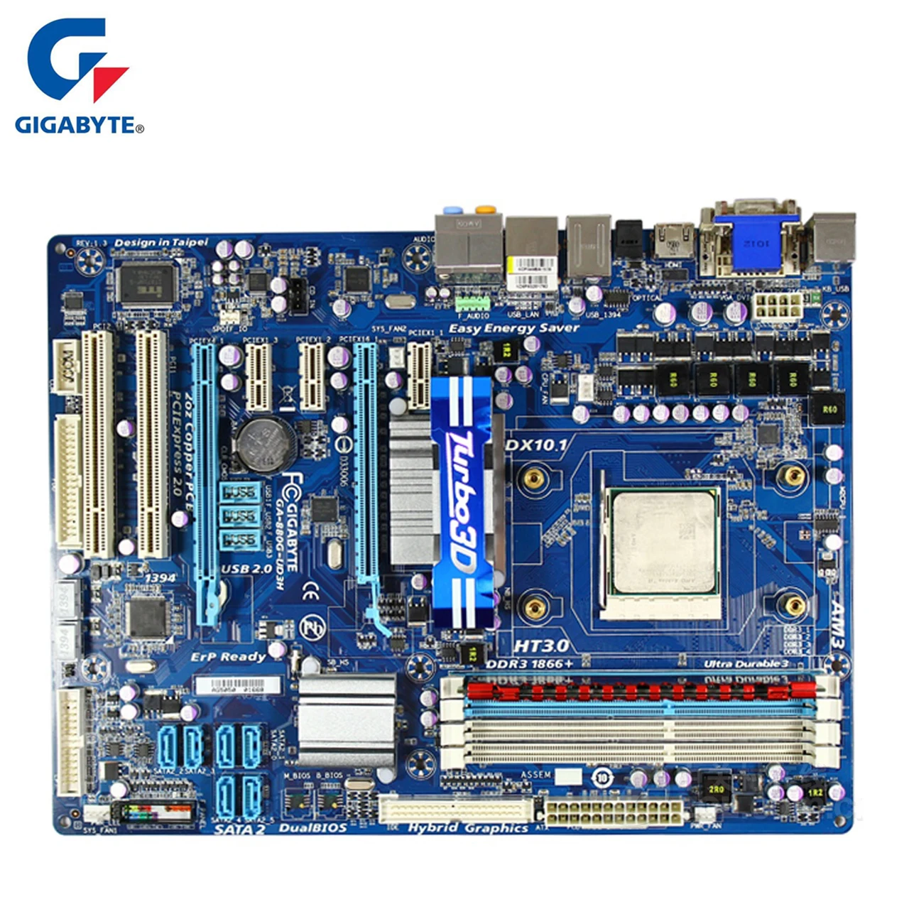 Материнская плата Gigabyte GA-880G-UD3H для AMD 880G DDR3 USB2.0 16GB 880G UD3H настольная системная плата с интегрированной графикой