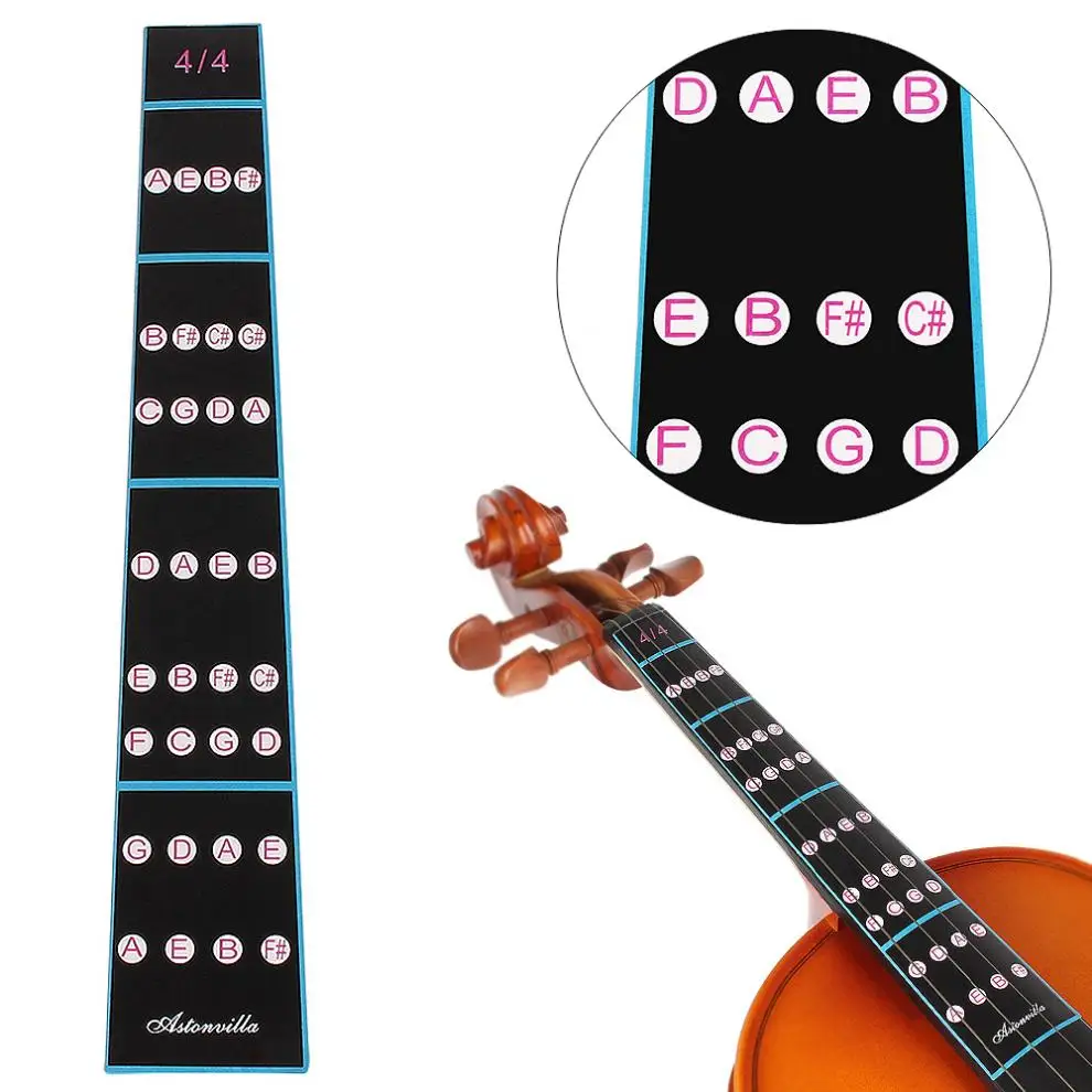 

4/4 Fretboard Note Label Fingering Chart Practice Beginner Violin Fingerboard Sticker Violin Parts Accessories
