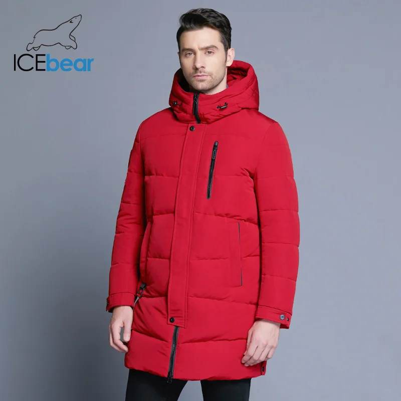 ICEbear 2018 Venta caliente invierno cálido a prueba de viento con capucha chaqueta de los hombres, hombres, Parkas de alta calidad Parka de moda Casual abrigo MWD18856D - 1