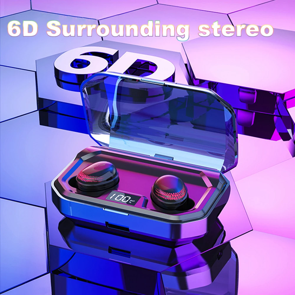 3000mAh X10 TWS 6D Stereo Wireless Bluetooth 5.0 Earphones IPX7 Waterproof Headset LED Earbuds for Smart Mobile Phone headsets