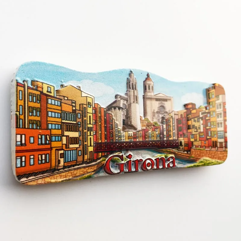 BABELEMI 3D Смола Испания Girona туристический сувенир магнит на холодильник древний город магниты на холодильник магнитная наклейка украшение дома