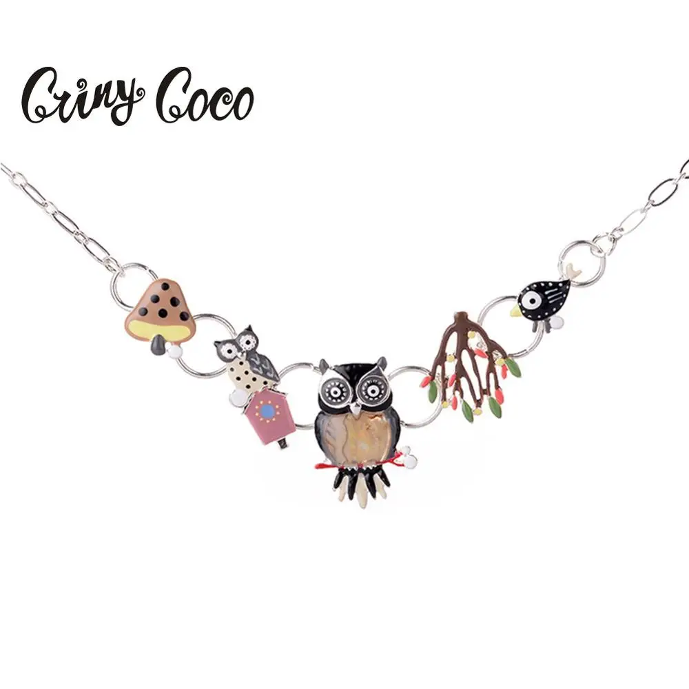 Модные Женские кулоны в виде совы Cring Coco 2019 женские длинные чокеры ожерелье