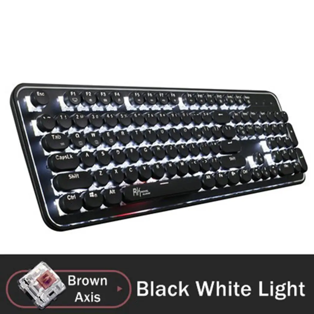 

Punk Style Bluetooth Mechanical Phone Tablet 200mA USB+Bluetooth 2.00.6mm Eat Chicken Game 104 keys Keyboard