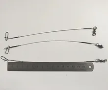 3pcs 8 27lb Micro Leader w Ball Bearing Swivel Fishing Lure Hooks Line Trace Wire Leader