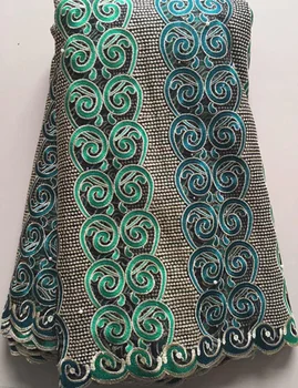 

2020 Latest French Nigerian Laces Fabric High Quality Tulle African Laces Fabric Wedding African French Tulle Lace ELL3046 GREEN