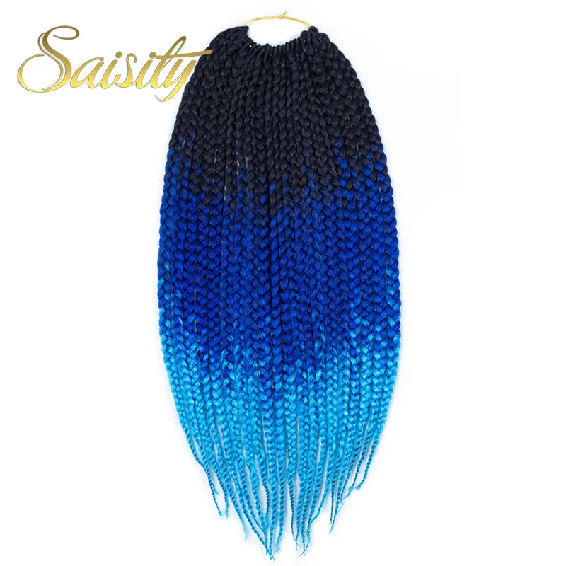 Saisity 18 Inch Crotchet Box косички наращивание волос крючком косички синтетические волосы - Цвет: T1B/синий