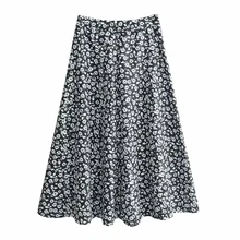 Klacwaya Цветочный принт юбки Для женщин модная женская Высокая Талия плиссированная юбка мягкий бомба юбки для девочек прекрасный Jupe femme одежда