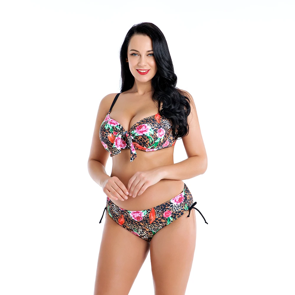 

4XL-8XL Plus Size Swimwear 2019 New Arrival High Quality Bikini Split Swimwear Print Two-piece Swimsuit Beach Women Bathing Suit