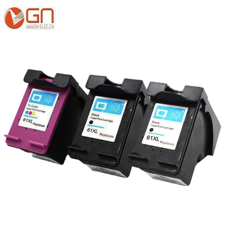 GN 3pk для HP 61XL 61 Восстановленный картридж принтера Deskjet 1000 1050 1055 2000 2050 2512 3000 J110a J210a