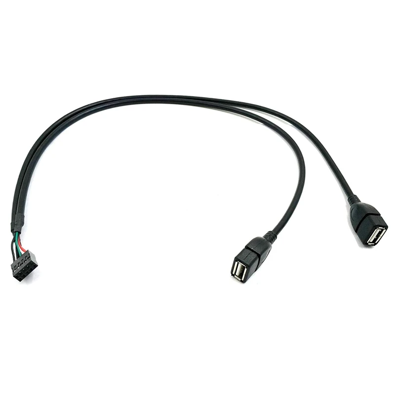 30 см 10 Pin Материнская плата клемма женского типа на 2 USB с двойным портом 2,0 Мужской адаптер Dupont Y сплиттер кабель(10Pin/2 AM