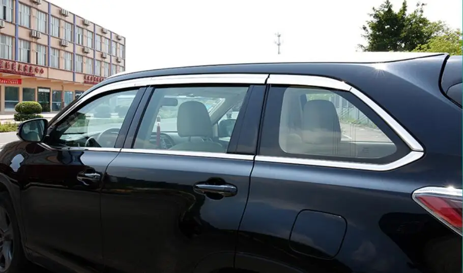 ABS хромированный Пластиковый оконный козырек Vent Shades Sun Rain Guard 4 шт для Toyota Highlander 2015