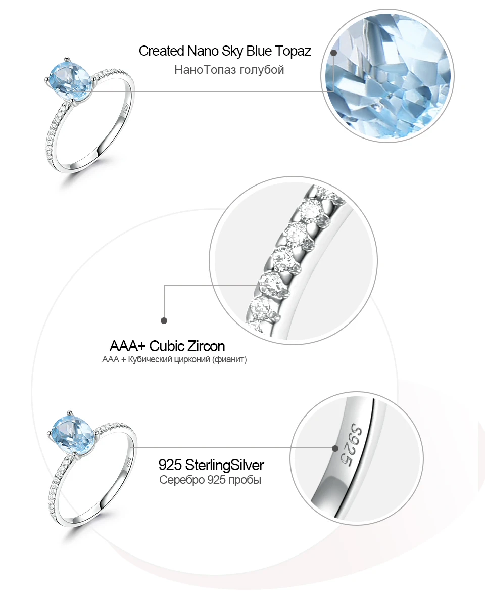 UMCHO  Nano Sky blue 925 sterling silver rings for women RUJ087B-1-PC (7)
