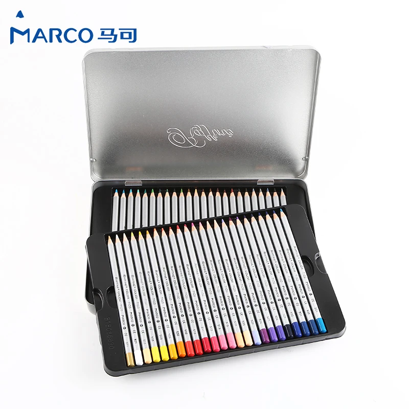 

MARCO 7100 Prismacolor Wood Colored Pencils 72 Oil Carton Iron box Professional Drawing pencils Sketch Art For School Supplies