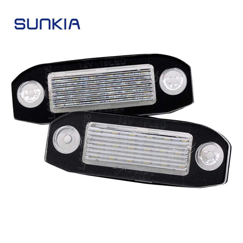 2 шт./компл. SUNKIA 18SMD Автомобильный светодиодный фонарь для номерного знака для Volvo C70/S80 II/V70 II/XC70 II/S40/V50 встроенный контроллер Canbus