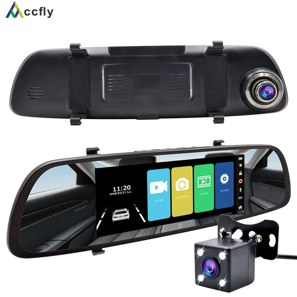 

7" IPS Touch Screen car dvr mirror camera with rearview cam ,Auto Registrar Video Recorder 1080p night vision