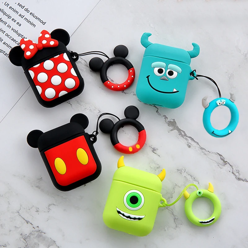 

3D Cute Cartoon Wired Bluetooth Earphone Case For Apple AirPods Silicone Charging Headphones Cases For Airpods Protective Cover