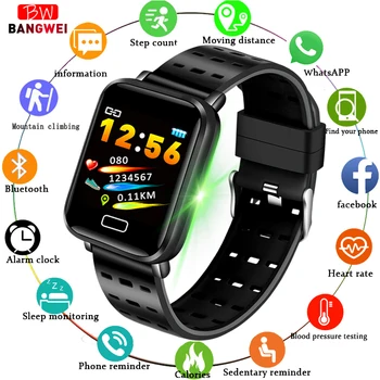 

LIGE Men Smart Sport Bracelet Fitness Tracker Ip67 Waterproof Smart Wristband Heart Rate Monitor Pedometer Watch For Android ios