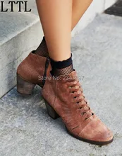 Gladiator Sexy vintage women ankle boots cross strap high heel breathable women’s shoes motorcycle boots