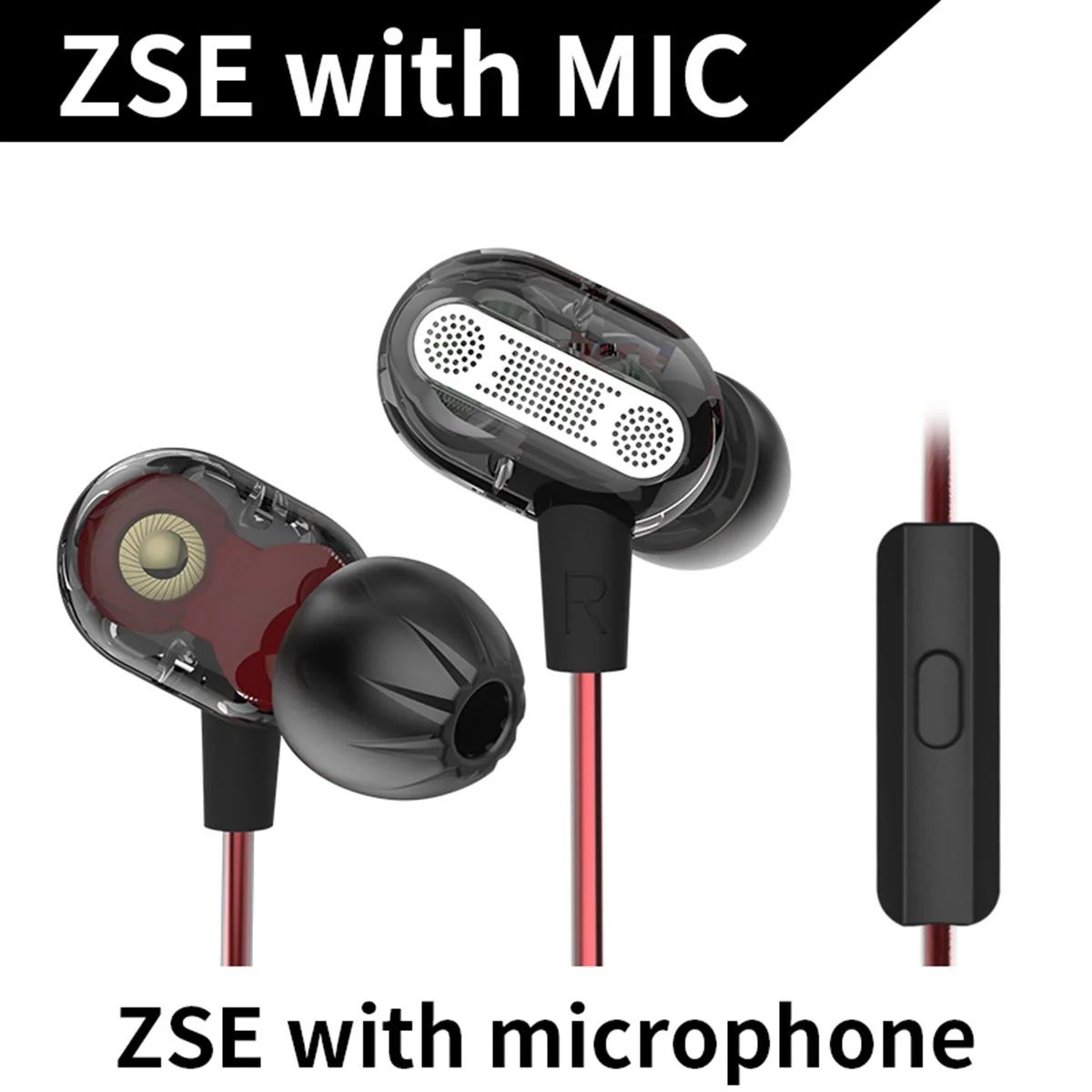 

Sports headset dynamic dual-drive HiFi music earphone KZ ZSE sports earplugs in-ear gaming headset audio monitor headset