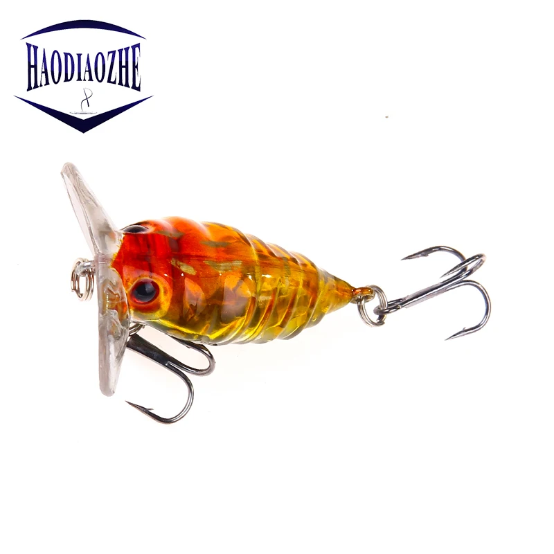 Fly fishing Lure Insects Hard Bait 4cm 4g Crankbaits Isca Artificial Pesca Bass Carp Pike Popper Crank Bait Fishing Accessories