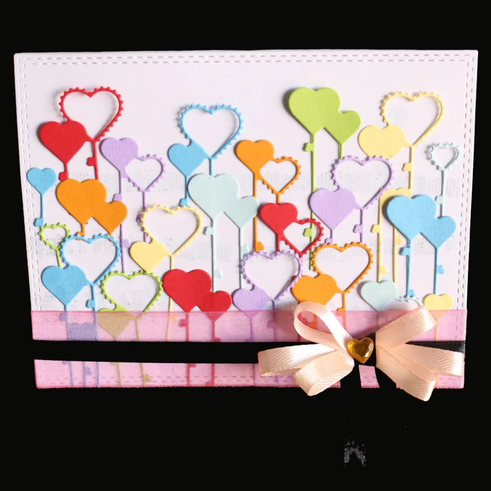 

Heart Key Cutting Dies And Clear Stamps Sets For DIY Scrapbooking Card Making Album Stencil Embossing Metal Love Dies 2019