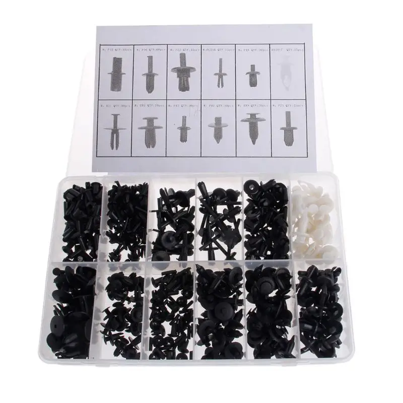 

350pcs Car Push Retainer Pin Rivet Fasteners Kit Trim Panel Clip Moulding Assortments