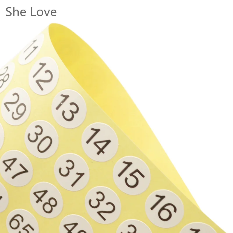 Chzimade 5 Sheet White Round Numbers 1-102 Self Adhesive Decorative Stickers