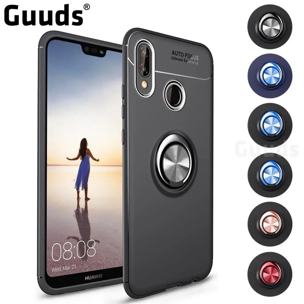 Для Huawei P20 P10 P9 P8 Lite Pro 2017 Mate10 Mate9 Nova2s TPU с автофокусом Невидимый держатель кольца